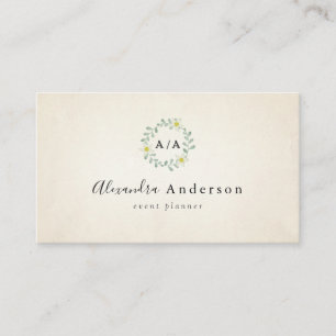 Vintage Rustikale Green Wreath Black Business Card Visitenkarte