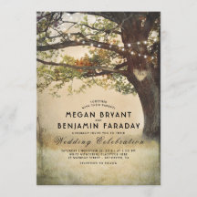 Vintage Rustikale Herbstbaumreihe mit Lichtereihen