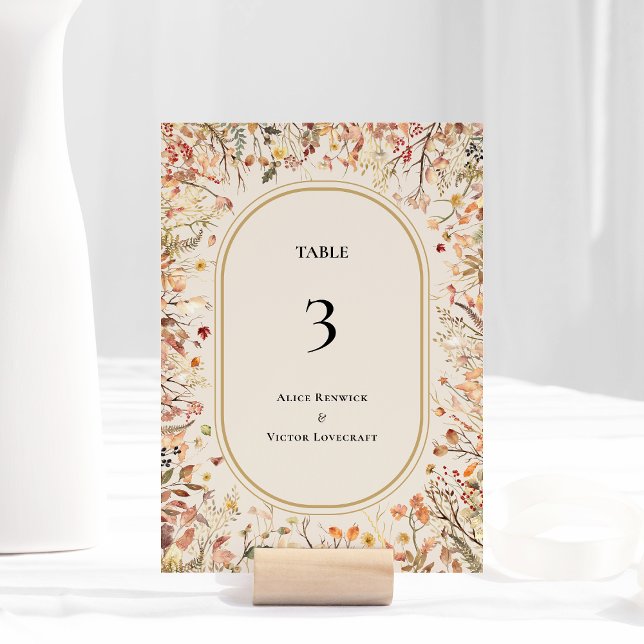 Vintage Rustikale Herbstbeige Hochzeitsstimmung Ti Tischnummer (Von Creator hochgeladen)