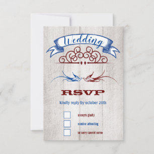 Vintage rustikale Herzminze UAWG RSVP Karte