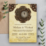 Vintage Rustikale Hochzeit der antiken Uhr Einladung<br><div class="desc">Erleben Sie Ihre Gäste mit dieser rustikalen Hochzeitseinladung mit einer schönen Steampunk-Uhr vor einem Vintagen Pergament-Hintergrund. Fügen Sie einfach Ihre Veranstaltungsdetails zu dieser einfach zu bedienenden Vorlage hinzu,  um sie zu einer einmaligen Einladung zu machen.</div>