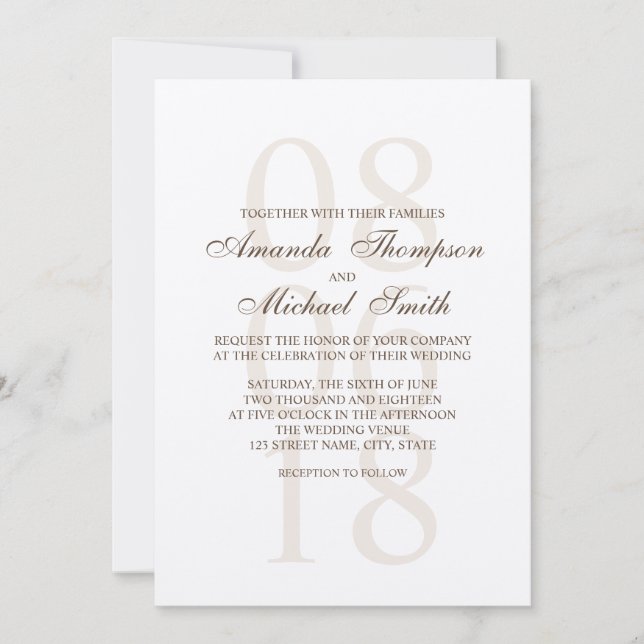 Vintage Rustikale Hochzeit Einladung (Vorderseite)