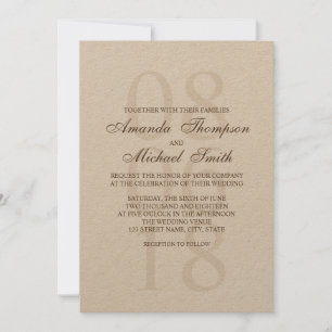 Vintage Rustikale Hochzeit Einladung