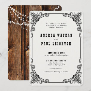 Vintage Rustikale Hochzeit Einladung