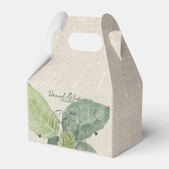 Vintage Rustikale Hochzeit Geschenkschachtel (Vorderseite)