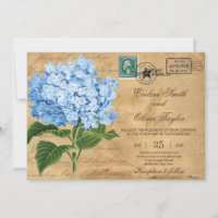 Vintage rustikale Hochzeit mit blauen Hydrangea