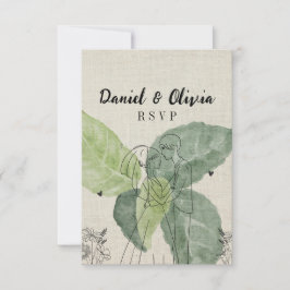 Vintage Rustikale Hochzeit RSVP Karte