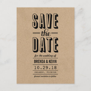 Vintage-Rustikale-Hochzeit-Save-the-Date-Postkarte Ankündigungspostkarte
