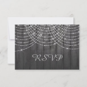 VINTAGE RUSTIKALE HOLZ FAIRYLIGHT RSVP ANTWORT