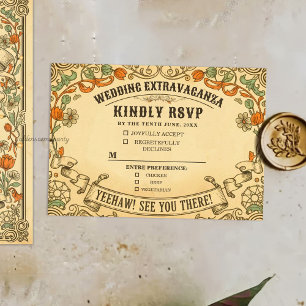 Vintage Rustikale Landhochzeit im Stil eines ländl RSVP Karte