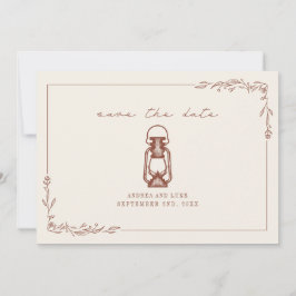 Vintage Rustikale Laterne Terracotta Wedding Rett  Save The Date
