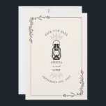 Vintage rustikale Laternenhochzeit speichert das D Save The Date<br><div class="desc">Schwarze Illustration der Vintagen Öllaterne mit Linie Art botanischen Rand. Der Hintergrund ist nicht weiß.</div>