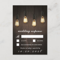 Vintage Rustikale Lichtschick Hochzeitskarten