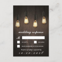Vintage Rustikale Lichtschick Hochzeitskarten