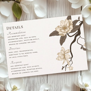 Vintage rustikale Magnolia-Hochzeitdetails RSVP Karte