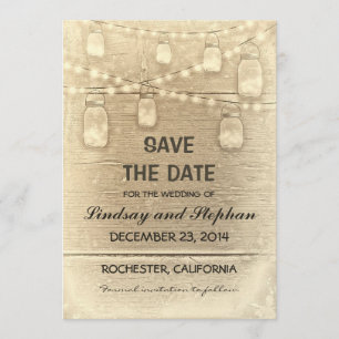 vintage rustikale Mason-Gläser Save-the-Date-Karte Save The Date