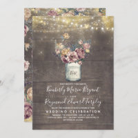 Vintage Rustikale Mason Jar Mauve und Goldhochzeit