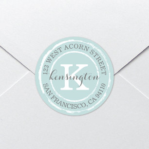 Vintage rustikale Monogramm Round-Address-Label Runder Aufkleber