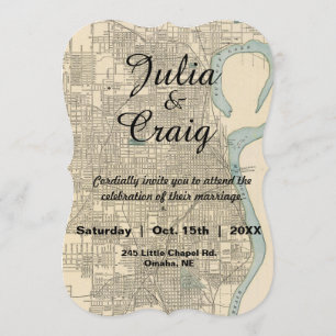 Vintage rustikale Omaha Einladung