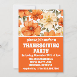 Vintage rustikale Orangen Herbstsonnige Blume Ernt Einladung