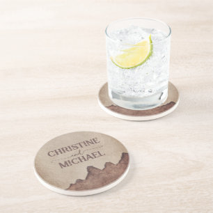 Vintage rustikale Papageienhochzeit Getränkeuntersetzer