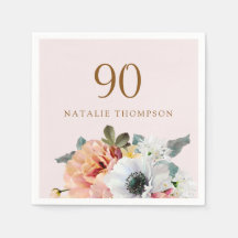 Vintage Rustikale Peach Blume 90. Geburtstagsparty