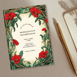 Vintage rustikale Retro Art Nouveau Botanischer Ga Einladung