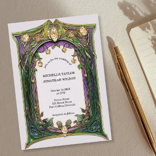 Vintage rustikale Retro Art Nouveau Botanischer Ga Einladung