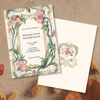 Vintage rustikale Retro Art Nouveau Botanischer Ga Einladung