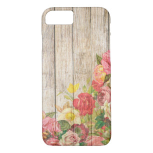 Vintage rustikale romantische Rose Holz Case-Mate iPhone Hülle