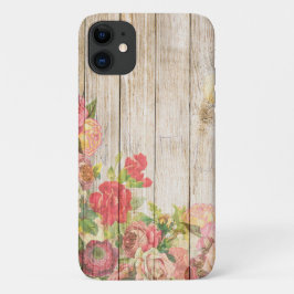 Vintage rustikale romantische Rose Holz iPhone 11 Hülle