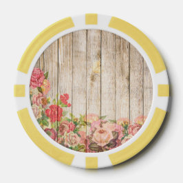 Vintage rustikale romantische Rose Holz Pokerchips