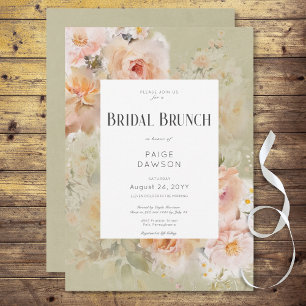 Vintage Rustikale Sage Blumenrahmen Bridal Brunch Einladung
