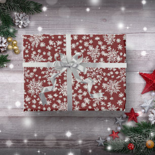 Vintage Rustikale Schneeflocken Weihnachten Geschenkpapier