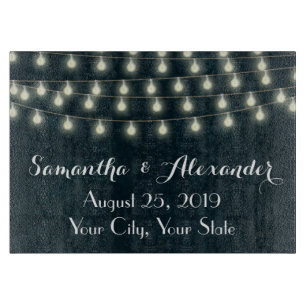 Vintage rustikale Schnur beleuchtet Schneidebrett