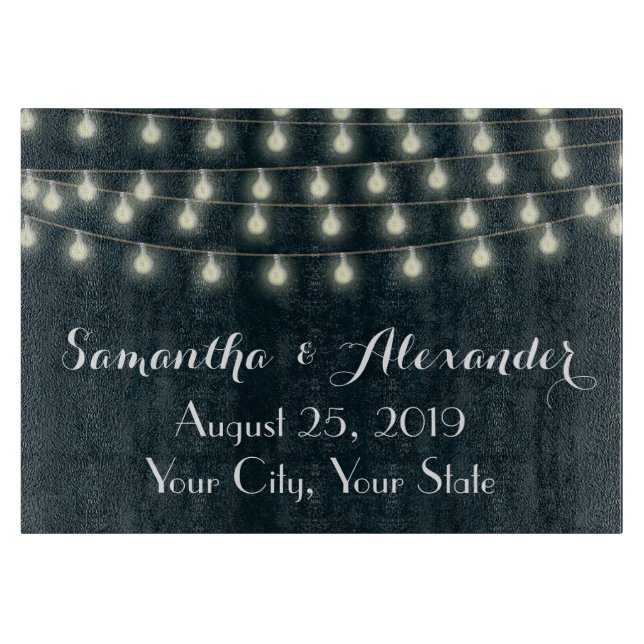 Vintage rustikale Schnur beleuchtet Schneidebrett (Vorderseite)