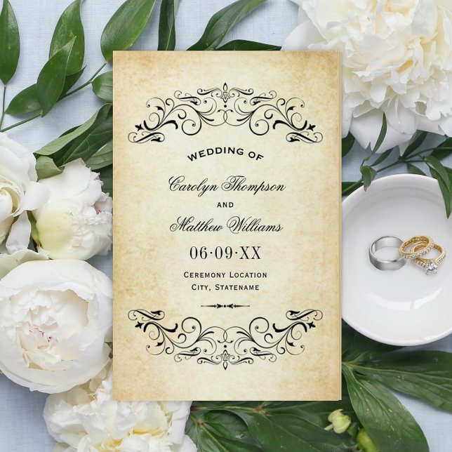 Vintage-rustikale schwarze Hochzeitsprogramme (Von Creator hochgeladen)