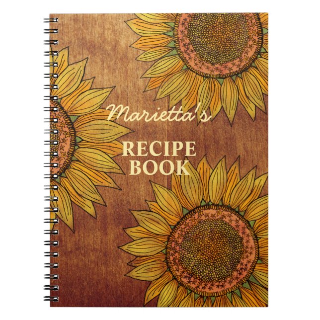 Vintage rustikale Sonnenblume Niedliches Personali Notizblock (Vorderseite)