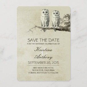 Vintage rustikale Speicherung der Dattelkarten mit Save The Date