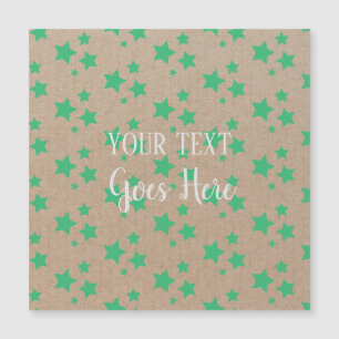 Vintage rustikale Sterne Muster Kraft Papier Grünb Magneteinladung