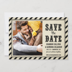 Vintage rustikale Streifen Ankündigung Datum freih