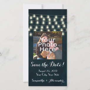Vintage rustikale String-Lichter Save the Date