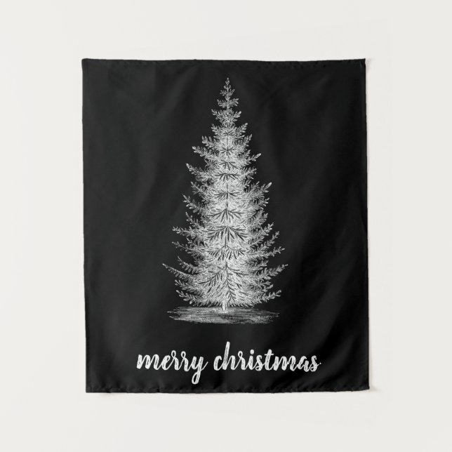 Vintage, rustikale Tannenweiden Wandteppich (Vorderseite)