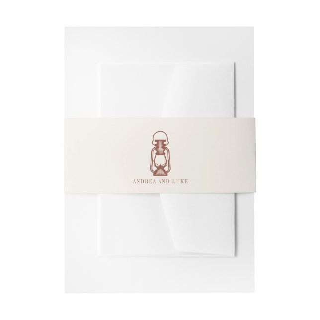 Vintage Rustikale Terracotta Laterne Wedding Einladungsbanderole (Vorderseite Beispiel)