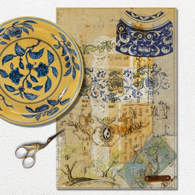 Vintage Rustikale Textur Burlap Decoupage Seidenpapier (Von Creator hochgeladen)