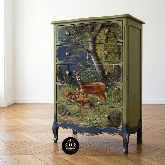 Vintage rustikale Textur Hirsche Dekoupage Seidenpapier (Von Creator hochgeladen)