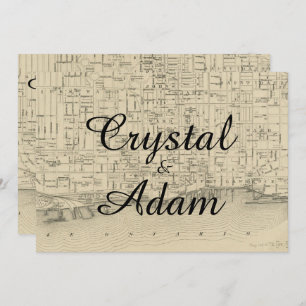 Vintage Rustikale Toronto Karte für Hochzeiten Ein