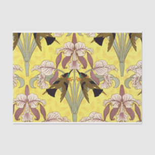 Vintage Rustikale Vögel Wilde Orchideen Seidenpapier