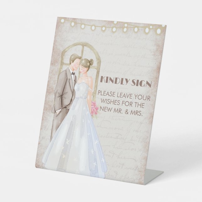 Vintage rustikale Wasserfarben Romantische Stringl Sockelschild (Vorderseite)