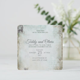 Vintage-rustikale Windmühlen-Blumen-Hochzeitseinla Einladung